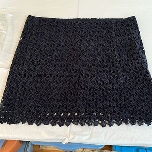 Joe Fresh size 12 navy crochet / lace lined mini skirt dress up or down